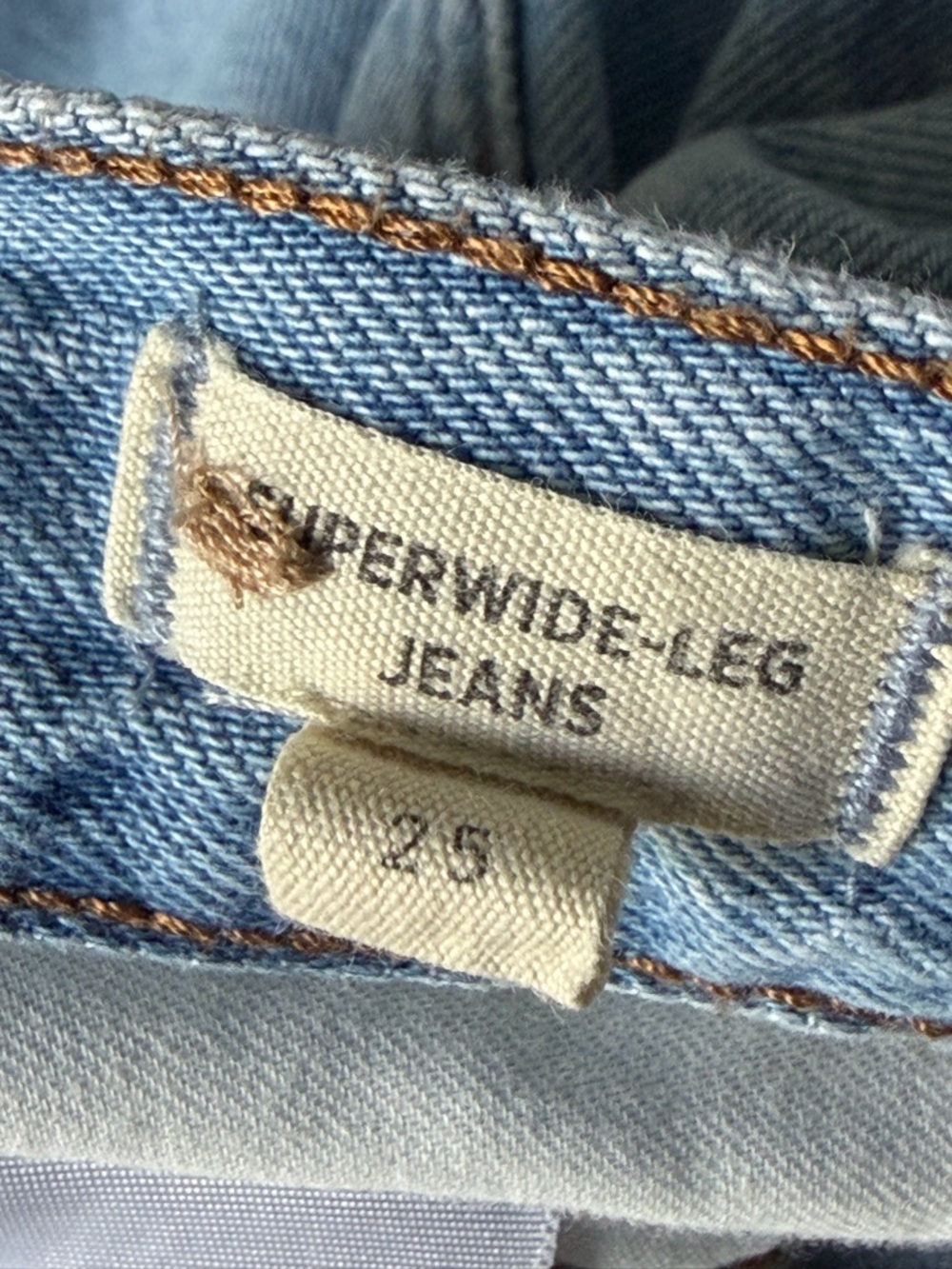 Madewell Ahern Wash Superwide-Leg Jeans Size 25 Denim 54940 - Picture 10 of 13